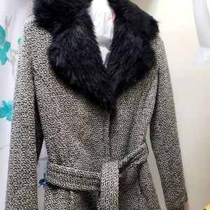 Weathervane faux fur coat
